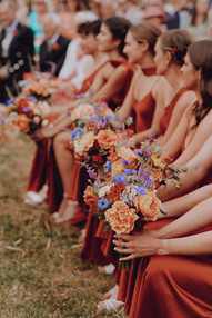 Suffolk Wedding Photography. Garden Wedding in Suffolk with autumnal colours. rust bridesmaid dresses