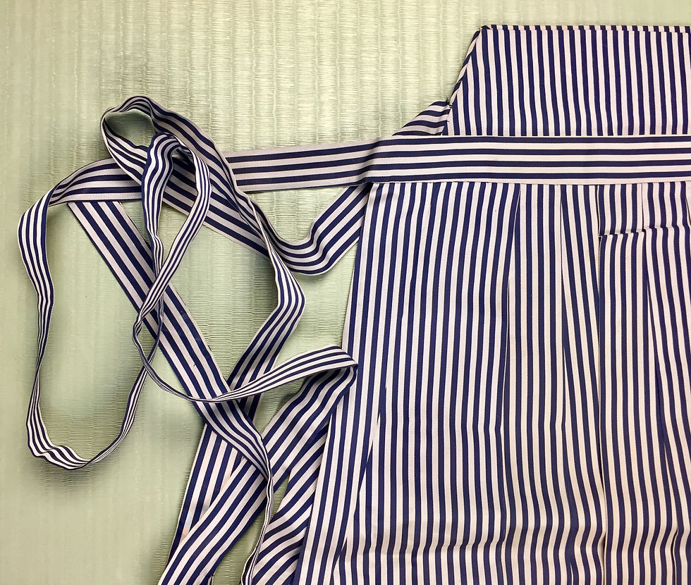 Thumbnail: SAMURAI Bu-jutsu HAKAMA (Andon) / Grey/Navy Stripe #0545