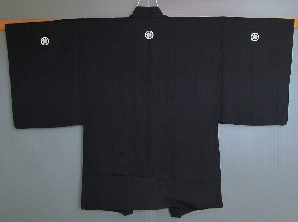 Thumbnail: Ronin Dragon1 - Unique Japanese Silk Haori; patterned Dragon, 5 Mon #0402