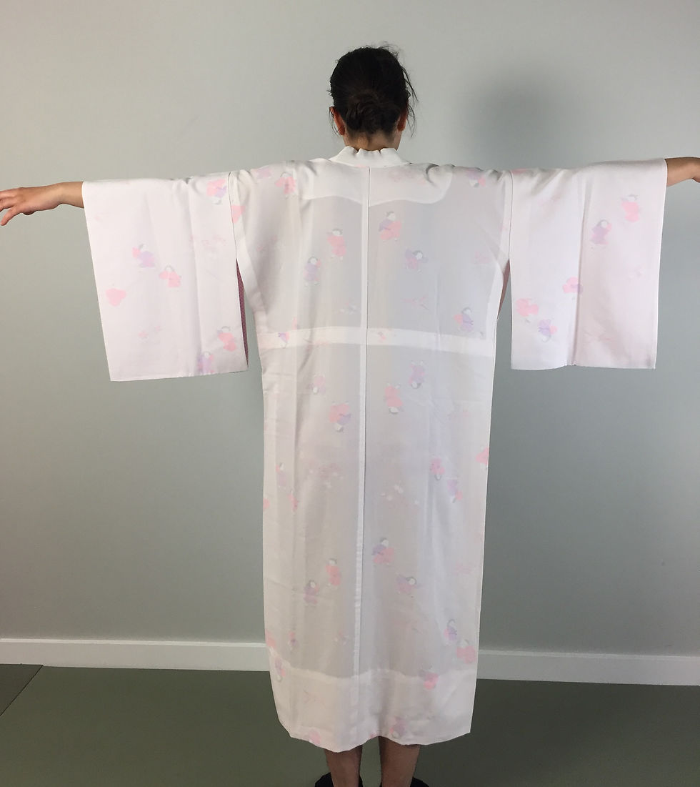 Thumbnail: JAPANESE KIMONO JUBAN / SHIBORI / UME #0232