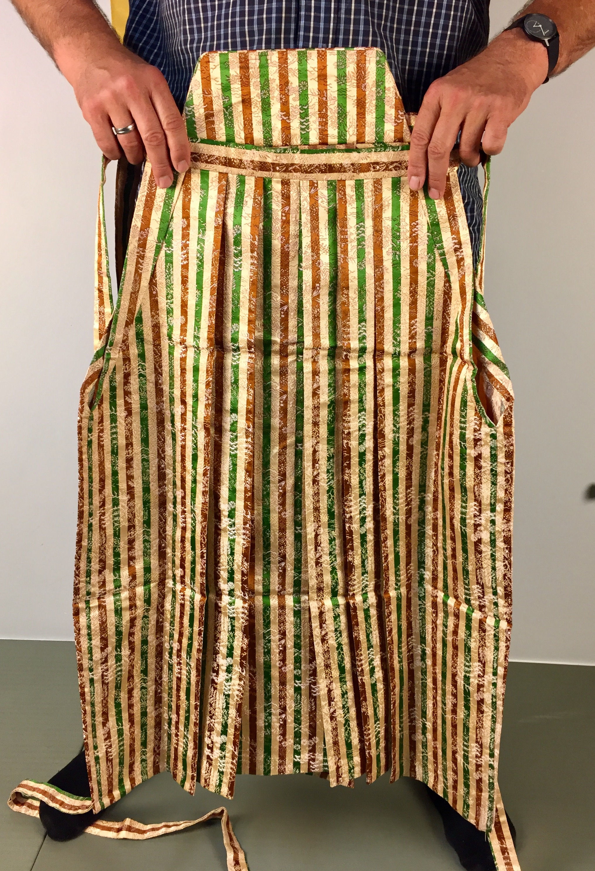 HATAMOTO SAMURAI VINTAGE UMANORI HAKAMA / WOVEN STRIPE WITH TEMPLE #0510