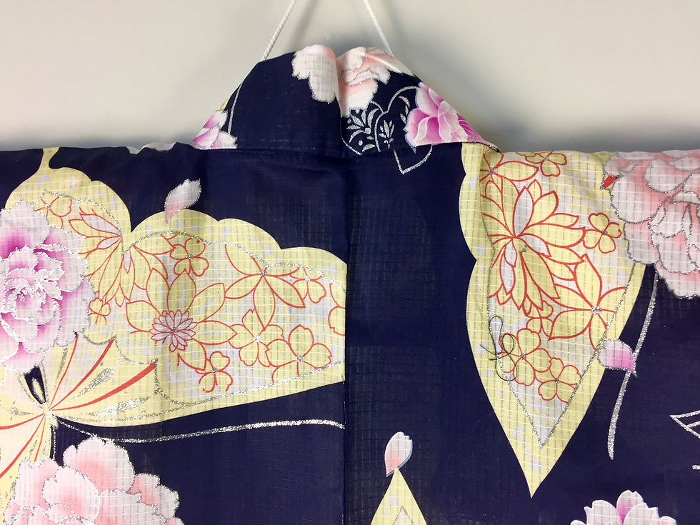 Thumbnail: JAPANESE KIMONO / NEW! 2017 YEAR - Woman's YUKATA / BUTTERFLY & FLOWER #1513