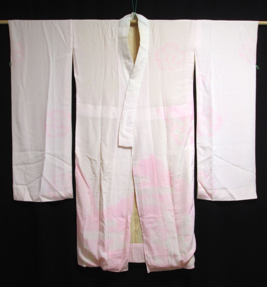 JAPANESE LADY'S KIMONO SILK FURISODE JUBAN SHIBORI