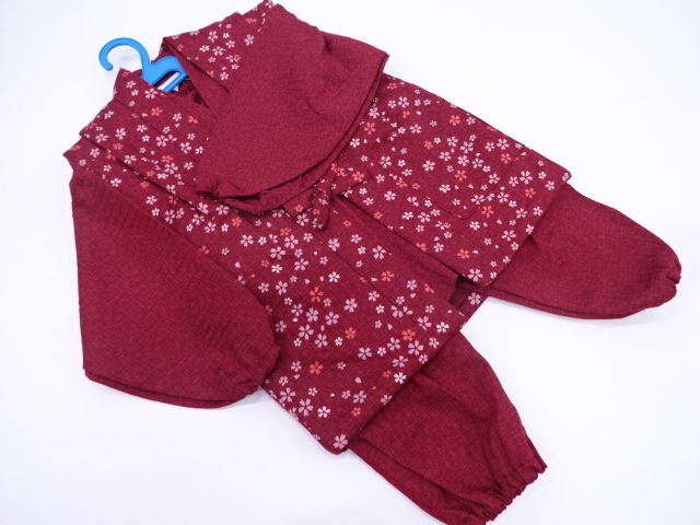 Thumbnail: NEW! SAMUE JAPANESE KIMONO (WORKWEAR) FOR KIDS（JPN:100/110/120cm) / SAKURA #0366