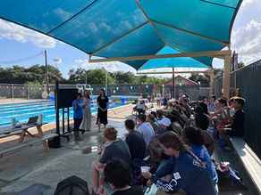 Dr. Blakely team speaks to club swimmers about race day anxiety, perfectionism, impostor syndrome, and more