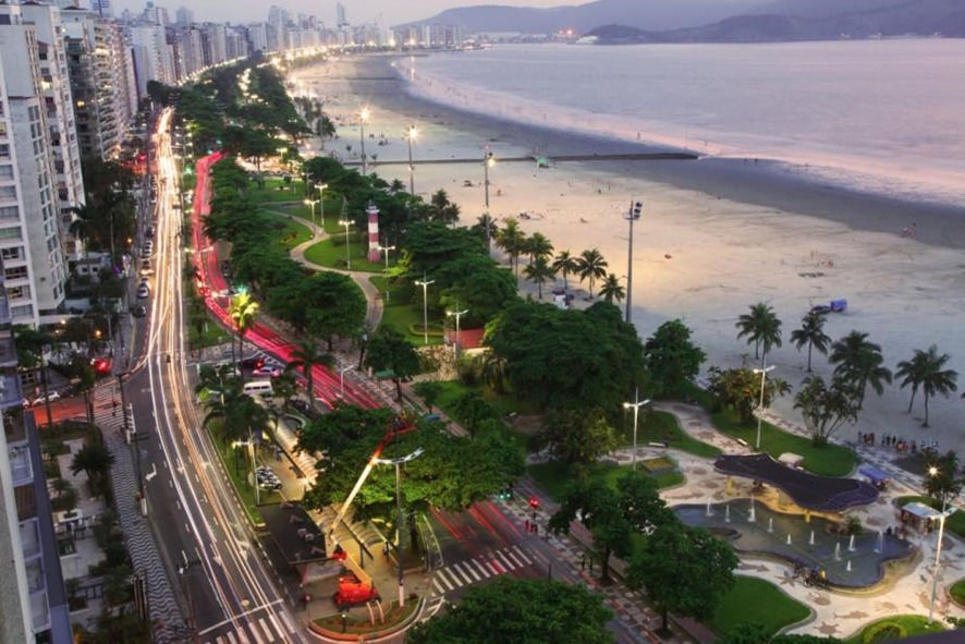 Orla da Praia de Santos, na altura da Av. Conselheiro Nébias / Crédito: Prefeitura de Santos