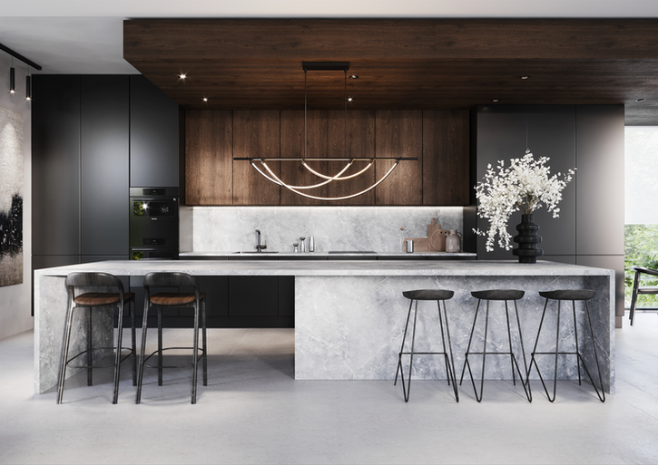 nowoczesna kuchnia, Realistyczne wizualizacje,  wizualizacje 3D, Projekt nowoczesnego wnętrza, wizualizacje wnętrz, architekt wnętrz