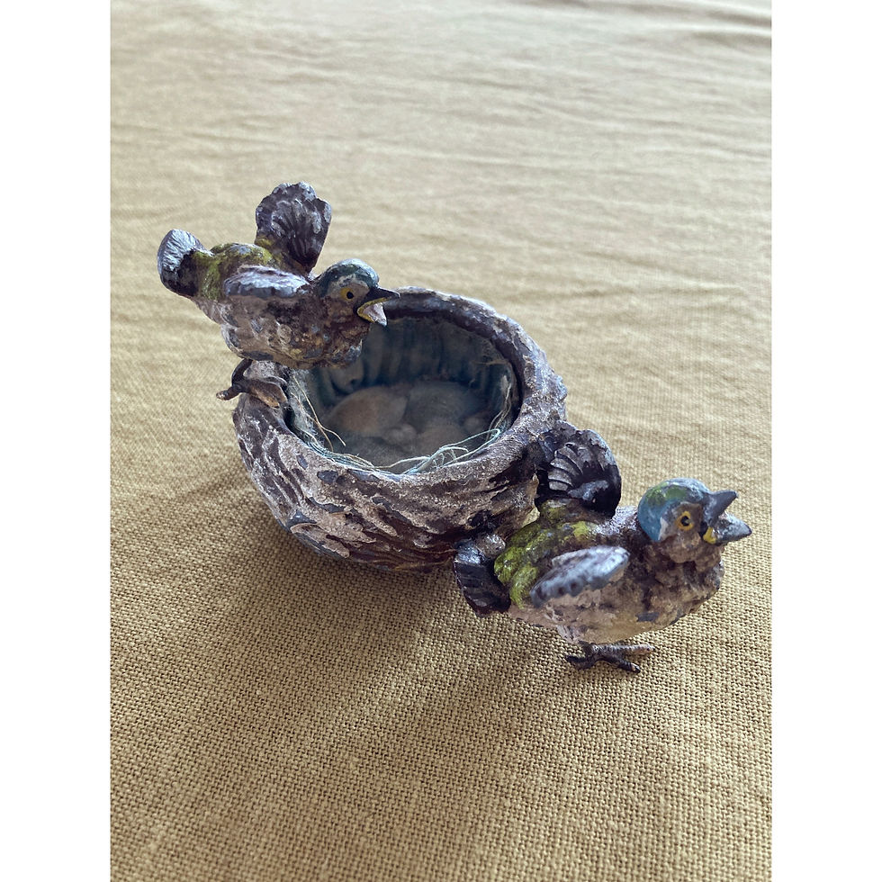 Rare baguier « nid » bronze de vienne