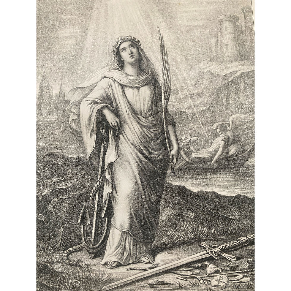 Lithographie « Sainte Philomène » XIX Turgis et FIls