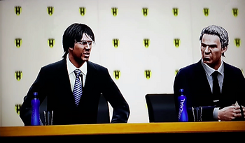 Takeshi Hatake (esquerda), ex-treinador do Sinistros