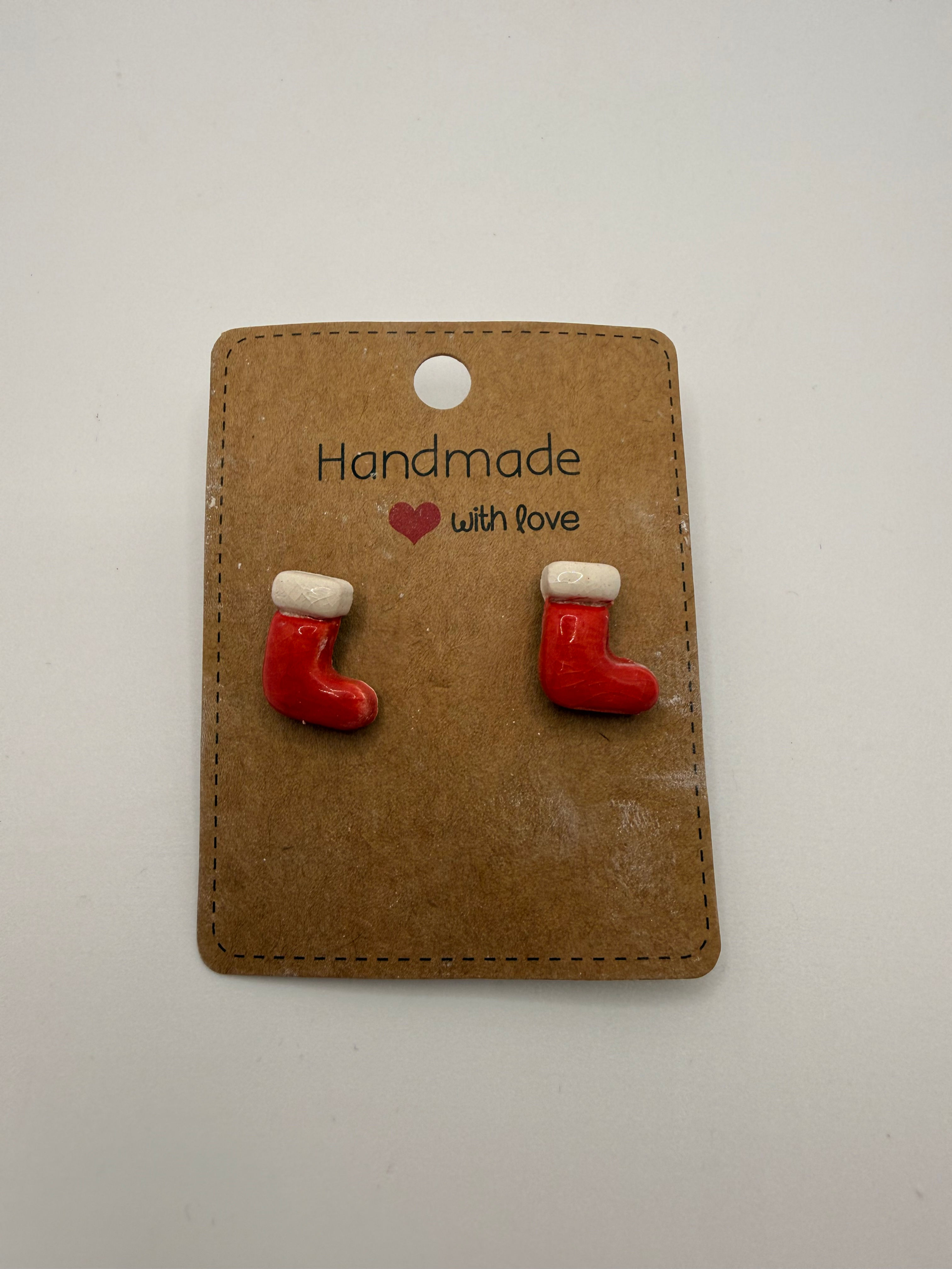Red Stocking Earrings