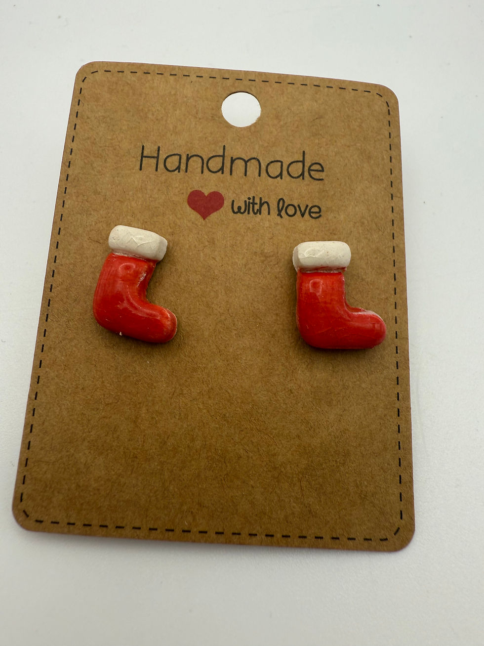 Thumbnail: Red Stocking Earrings - Small