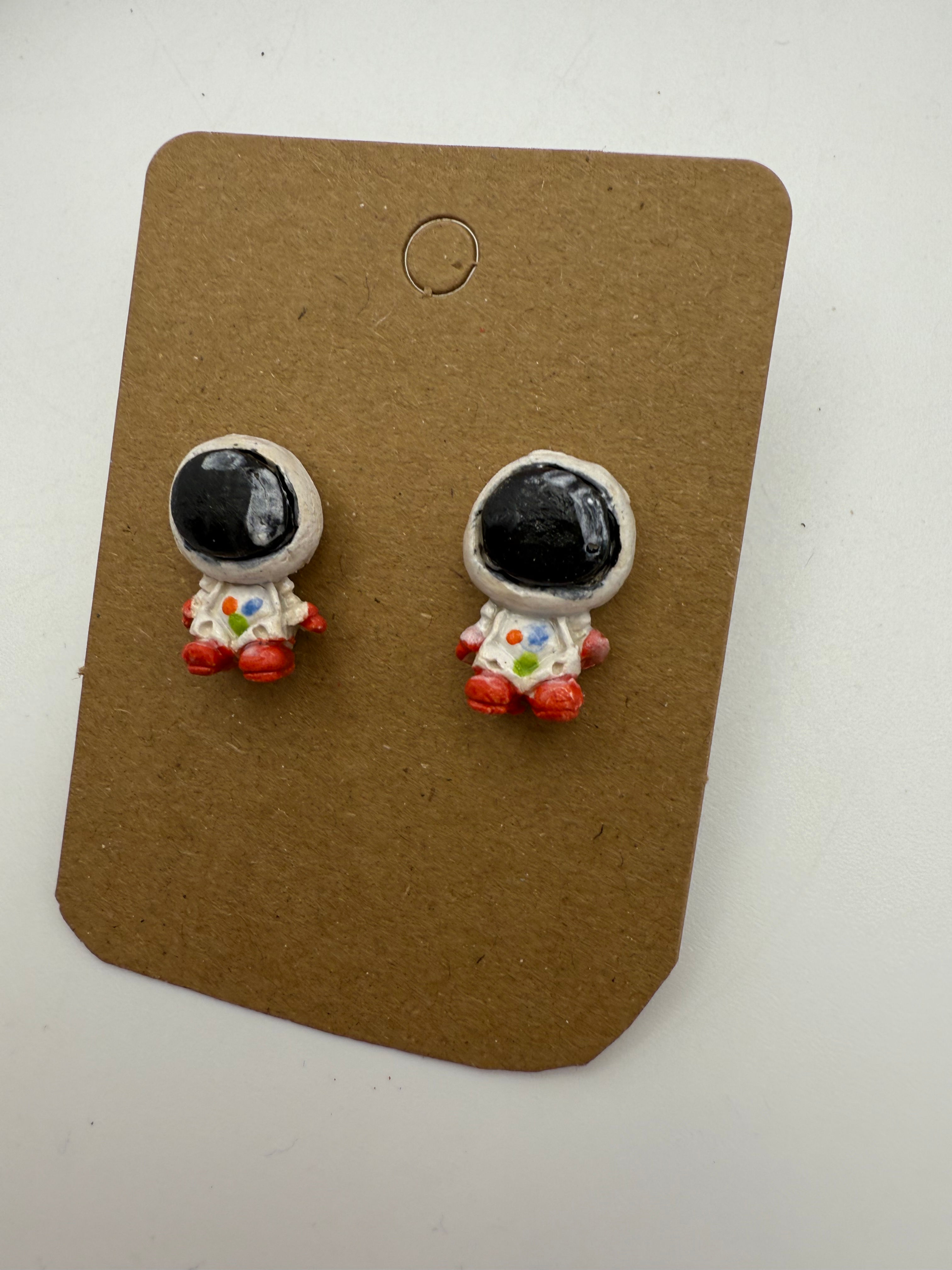 Red Spaceman Earrings