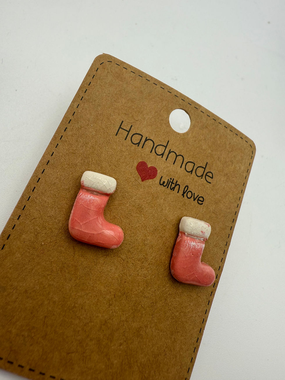 Thumbnail: Pink Stocking Earrings - Small