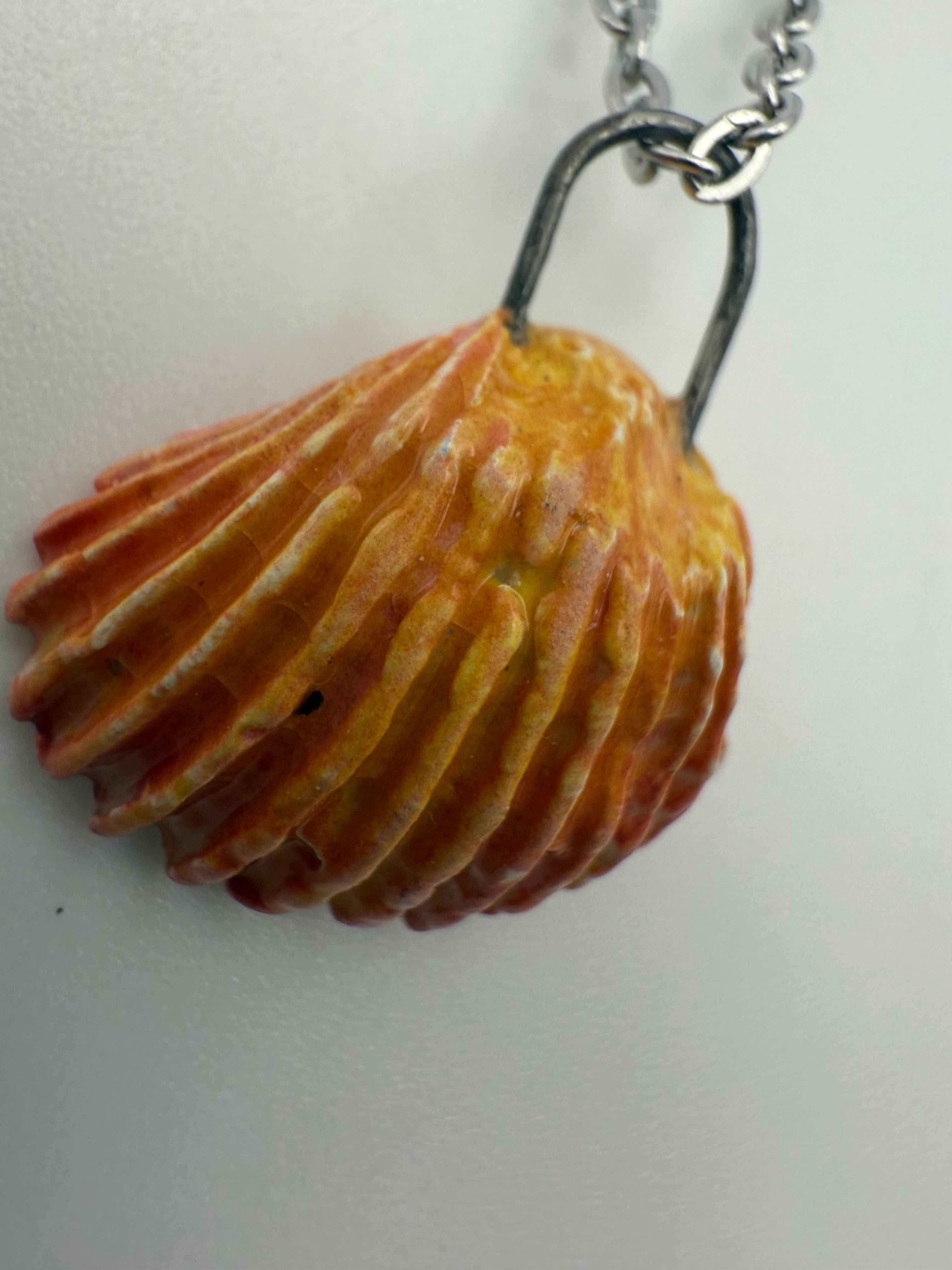 Orange Seashell Necklace