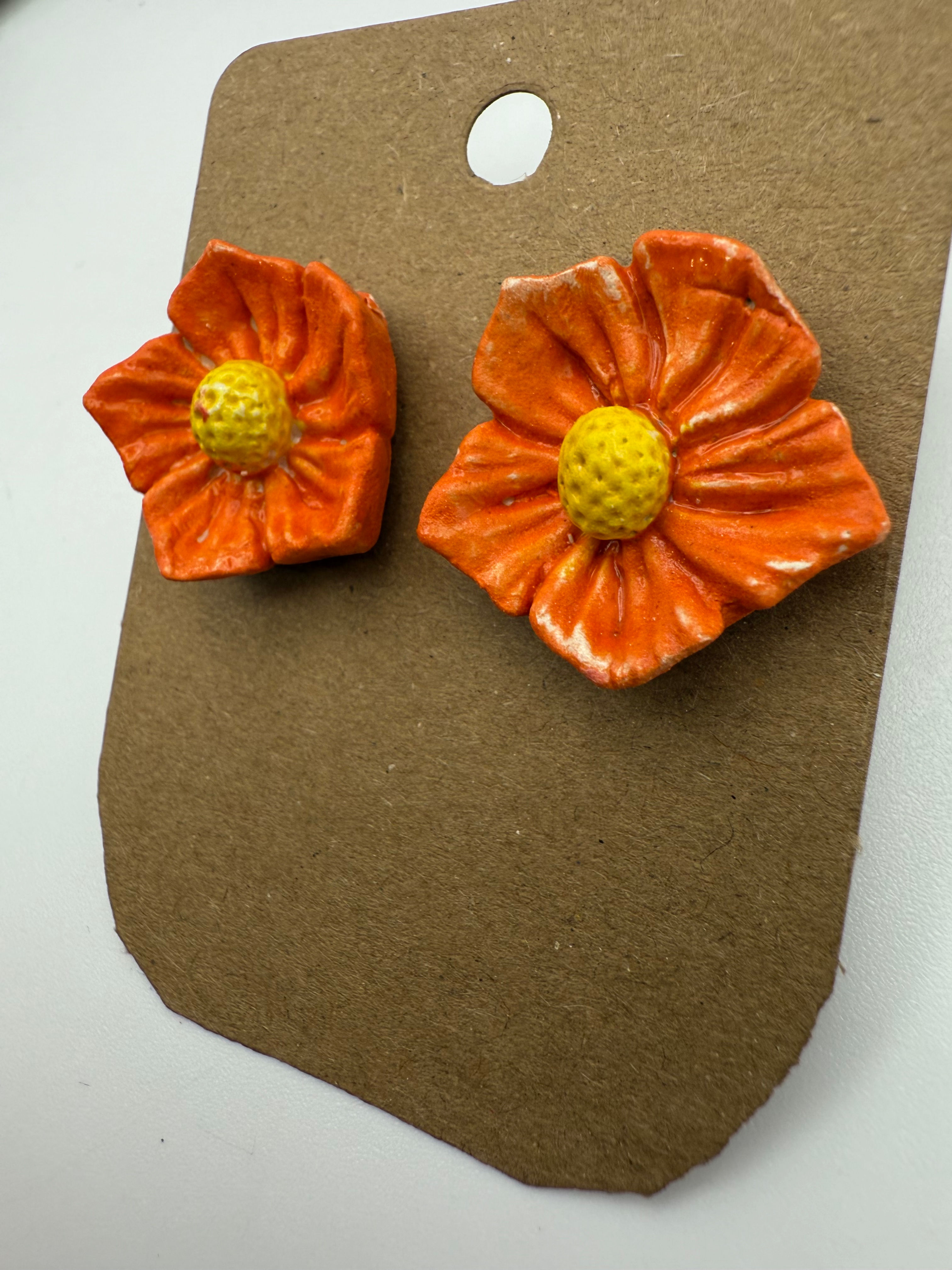 Orange Lily Earrings