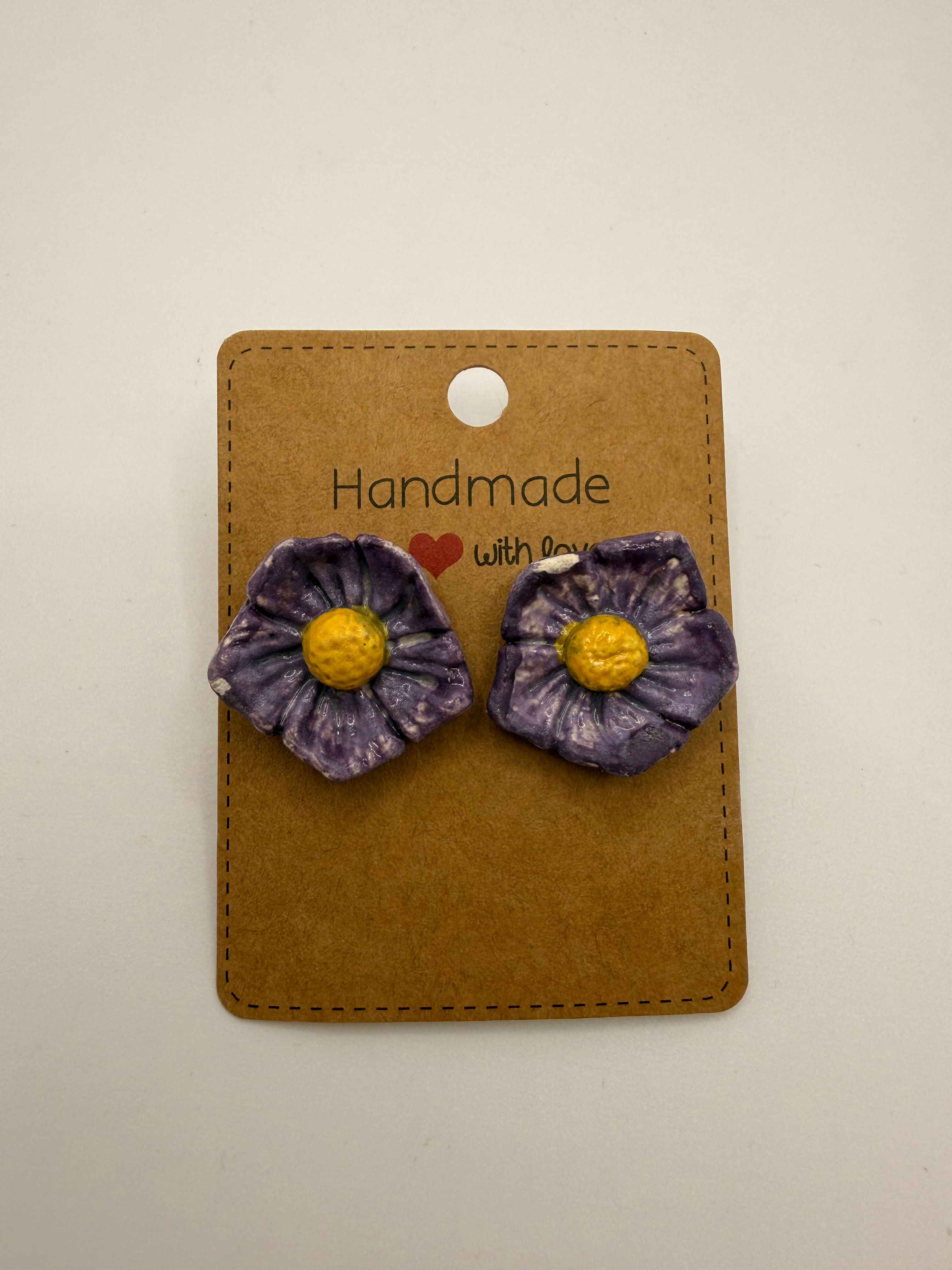 Purple Pansy Earrings