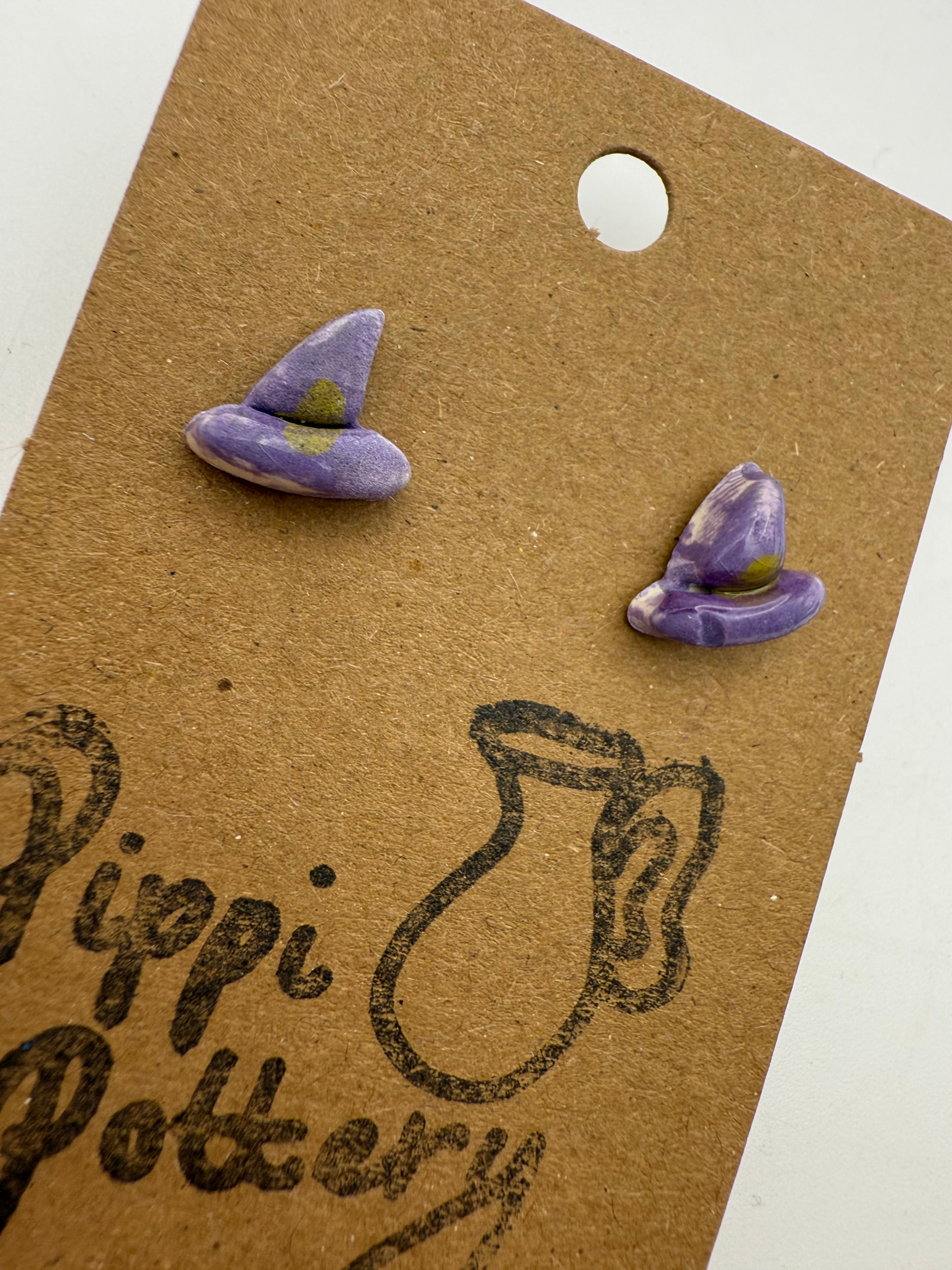 Witches Hat - Purple Earrings