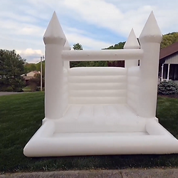 White bounce house with ballpit