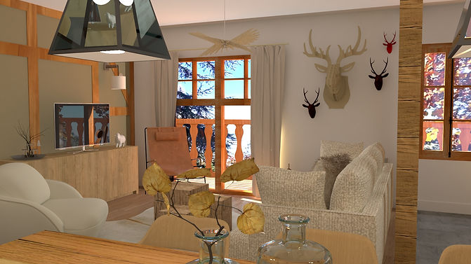 decoración de estilo montañés ciervo estudio movat