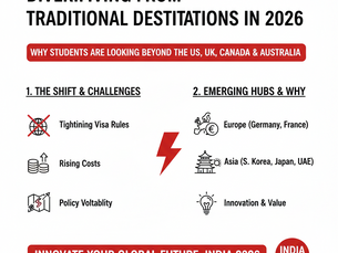 International students diversifying from traditional study abroad destinations in 2026, exploring emerging countries in Europe and Asia for affordable education and better career prospects.