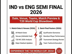 IND vs ENG Semi Final 2026: Date, Venue, Teams, Match Preview & T20 World Cup Showdown