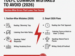 TOEFL common mistakes to avoid in 2026 including reading, listening, speaking, writing, and test-day errors that reduce TOEFL iBT scores