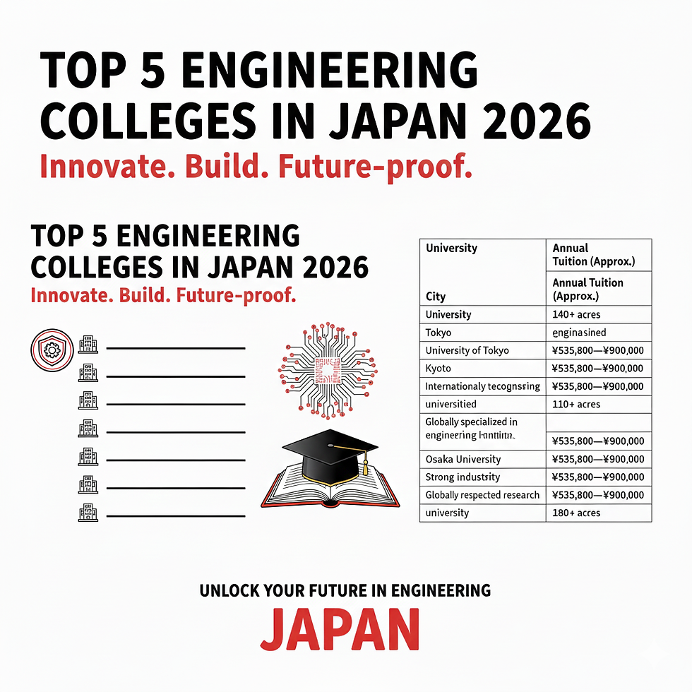 Top 5 Engineering Colleges in Japan 2026