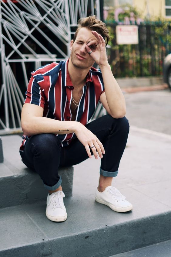 look com camisa listrada masculina