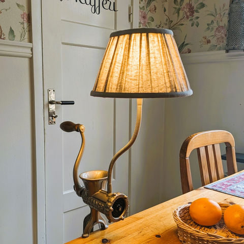 vintage lamp meat grinder