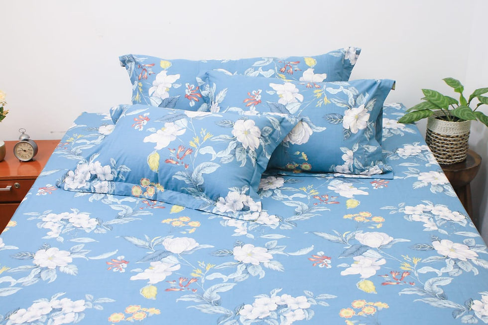 Thumbnail: Sprei Katun Jepang Nadia Biru