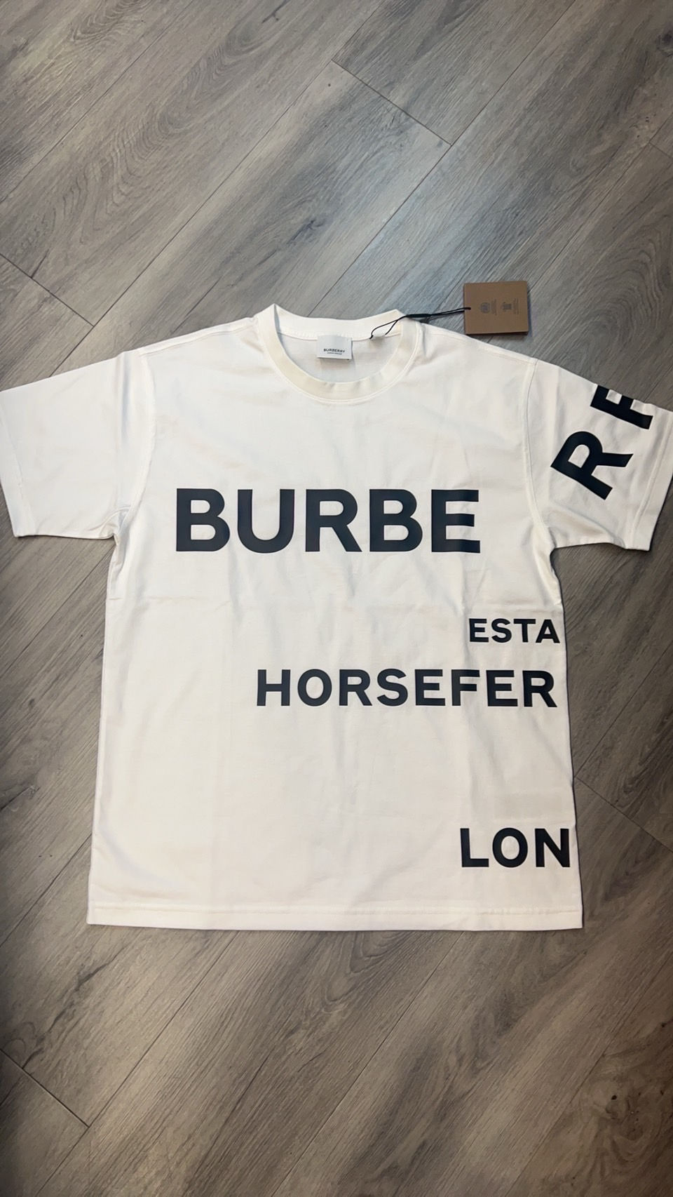 縮圖：BURBERRY-Horseferry 印花棉質T恤 黑/白