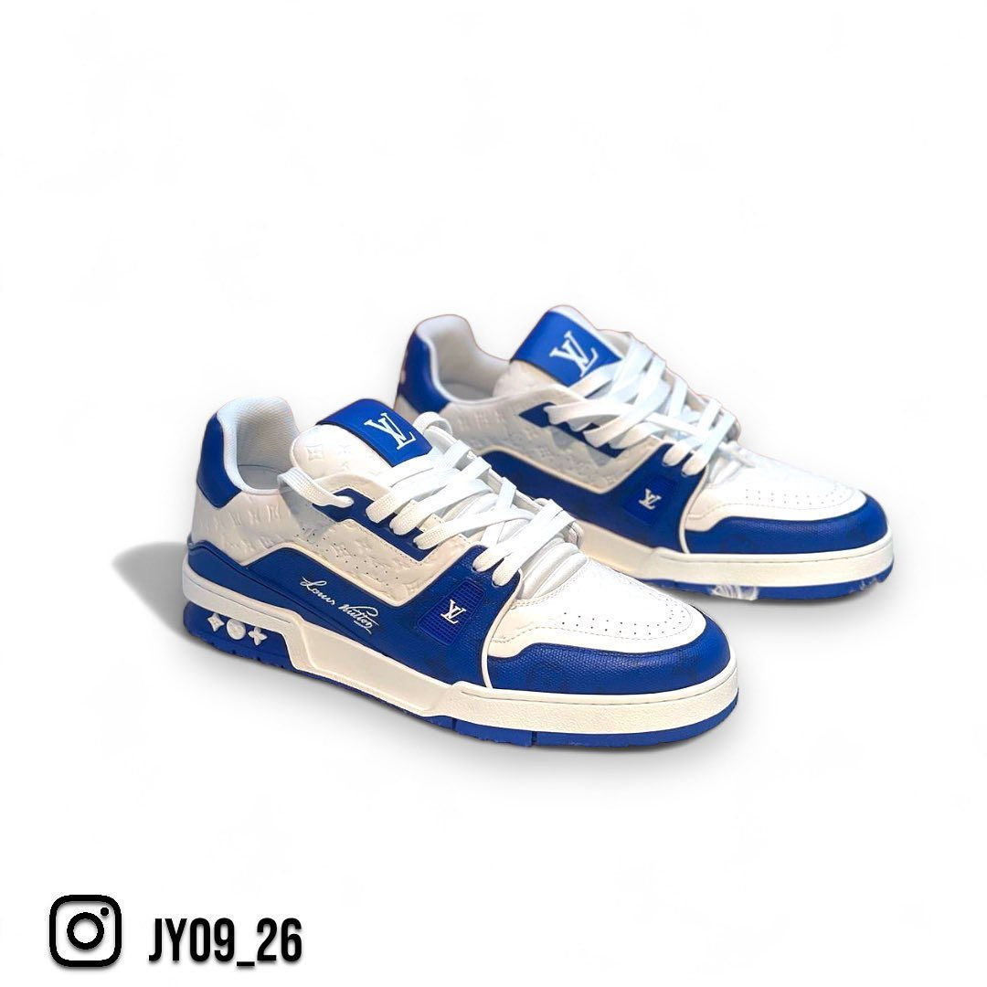 LOUIS VUITTON- 熱銷款 TRAINER牛仔藍球鞋