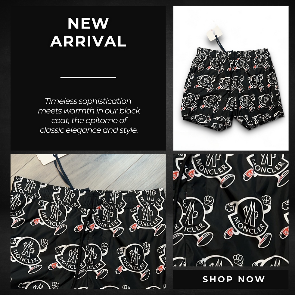 縮圖：MONCLER-滿版印花設計短褲 白/黑