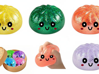 Glitter Squishy Bao Dumpling Toy (Set of 4)