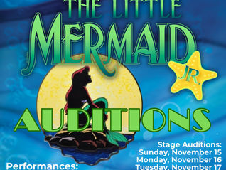 Disney's The Little Mermaid Jr. auditions at Richey Suncoast Theatre, November 15 to 17