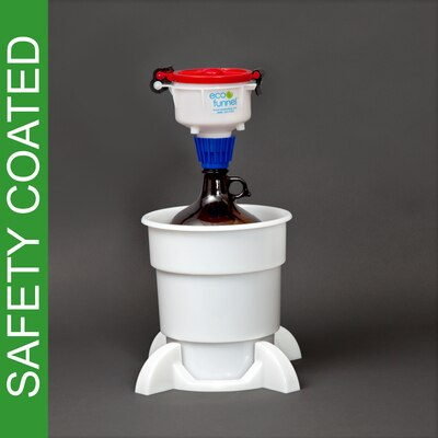 4" ECO Funnel® System, 4L Safety Coated Bottles, Secondary Container