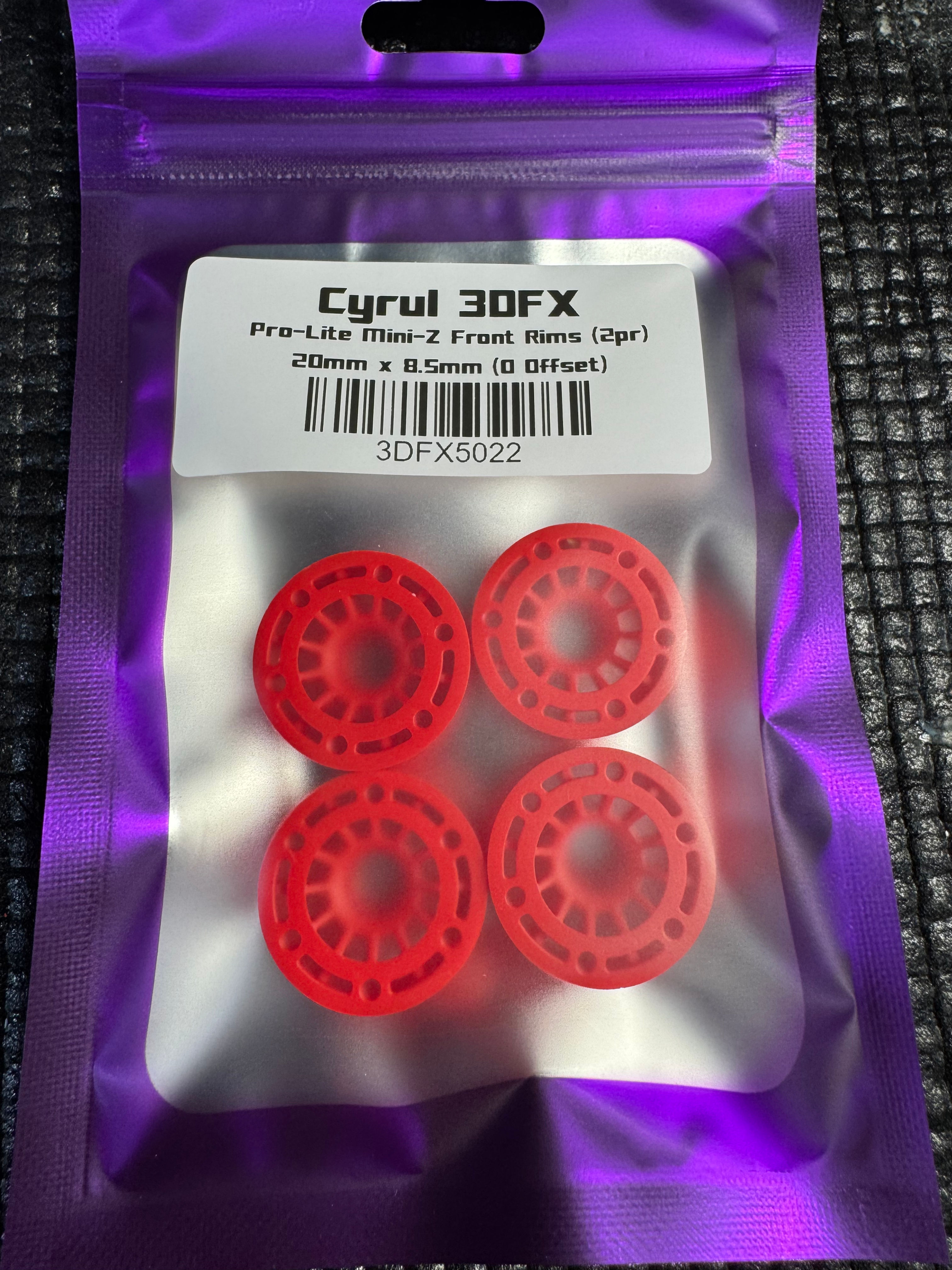 Cyrul 30fx  pro lite red 20 mm front rims 8.5 mm 0 offset