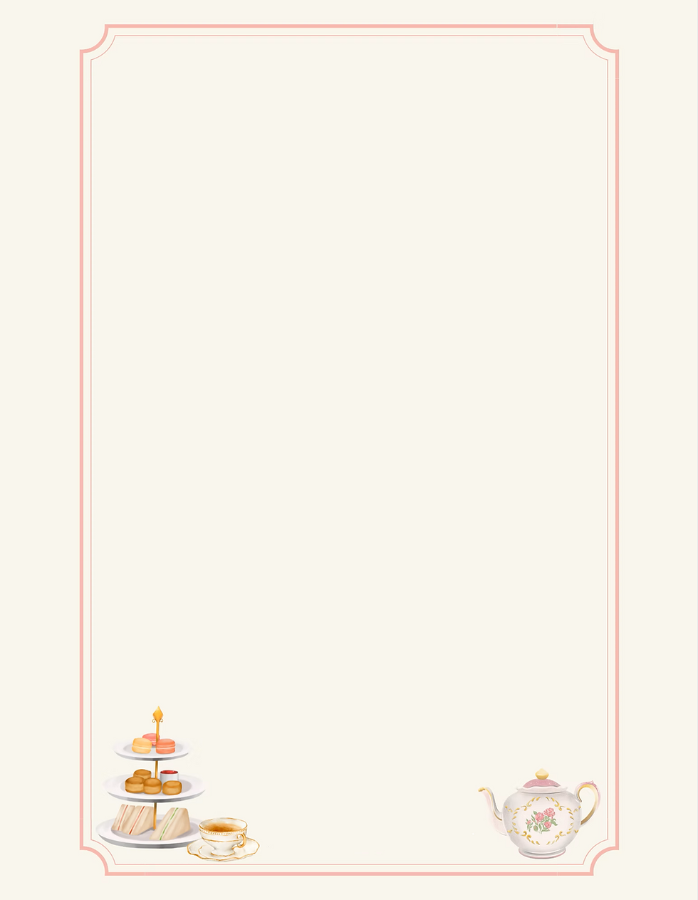 Afternoon Tea Menu Background
