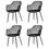 Thumbnail: Set of 4 Black Mesh Dining Chairs
