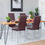 Thumbnail: Set of 4 Modern Brown PVC Leather Dining Chairs