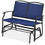Thumbnail: 2-Seat Mesh Patio Swing Glider Rocker, Navy Cushions