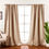Thumbnail: 52x120-inch Solid Beige Cream Thermal Blackout Curtain Panels 2-Pack