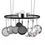 Thumbnail: Black Carbon Steel Ceiling Mount Oval Pot Rack w/ 12 Hooks