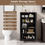 Thumbnail: Black Bathroom Linen Cabinet with Glass Doors & Shelves