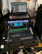 Photo of Playback Operator Anthony Leung's mixing desk on the set of Netflix show, Too Much.