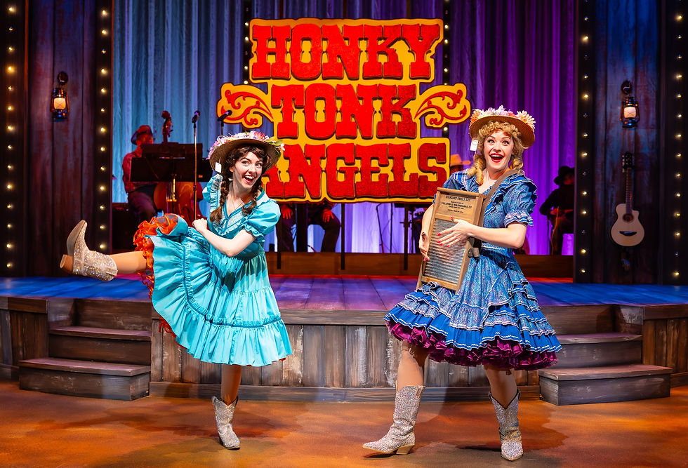 Darcy Rose Byrnes and Shelley Regner star in the Laguna Playhouse production of “HONKY TONK ANGELS” by Ted Swindley, directed by David Ellenstein and now playing at the Laguna Playhouse in Laguna Beach.