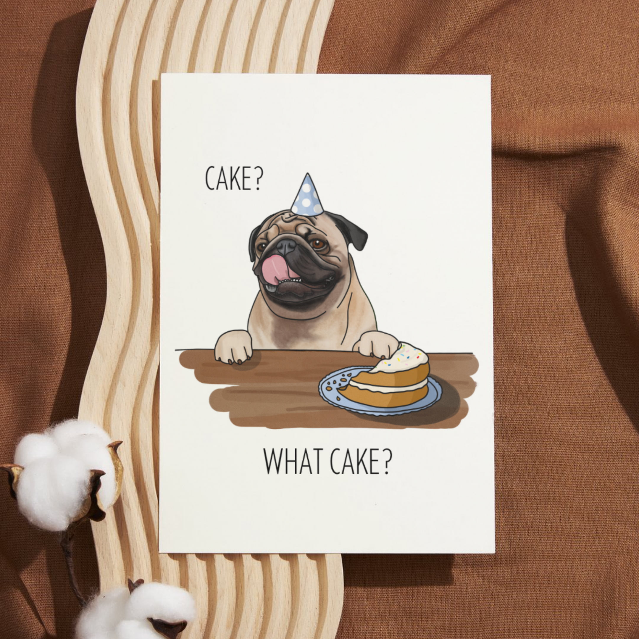 Pug Birthday Card