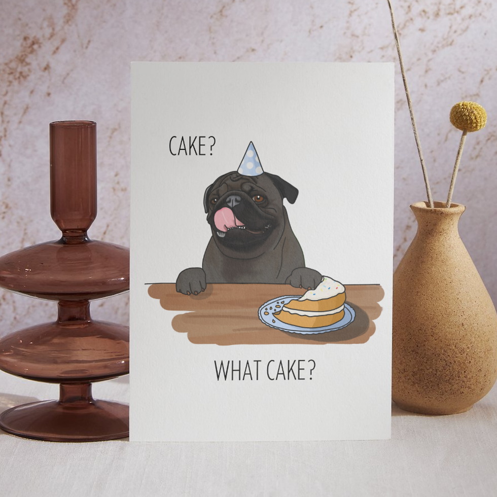 Pug Birthday Card