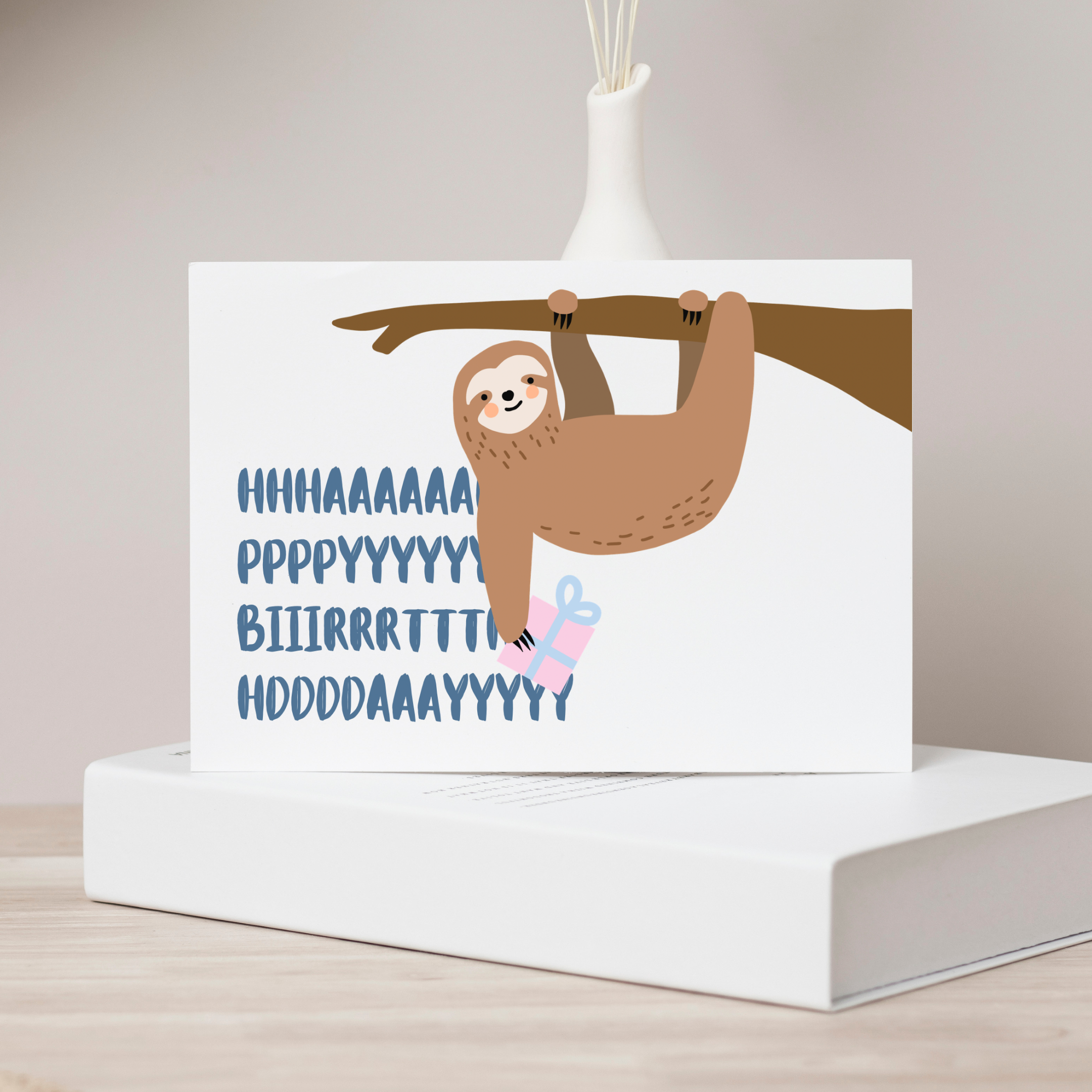 Personalised Sloth Birthday Card